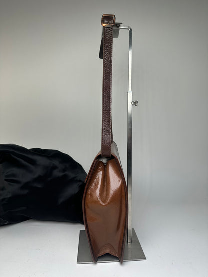 Vintage Yves Saint Laurent Leather Shoulder Bag Brown