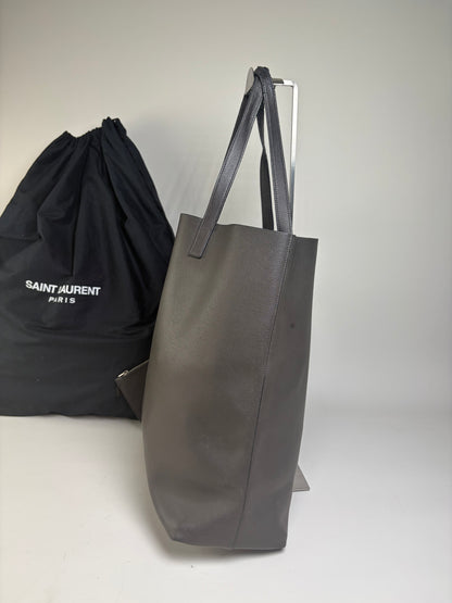 Vintage Saint Leather Tote Bag Black Silver