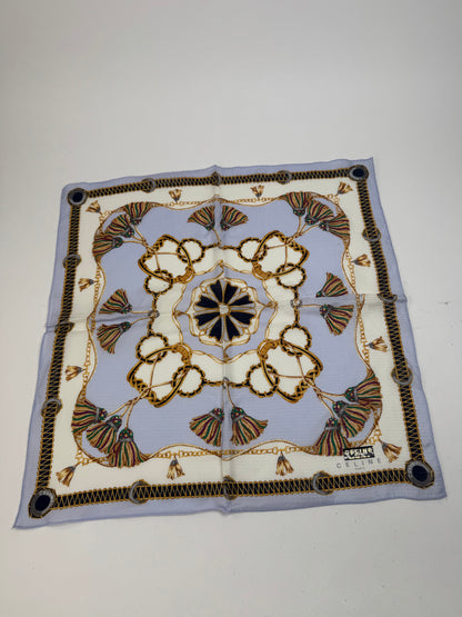 Vintage Celine Scarf Blue Brown