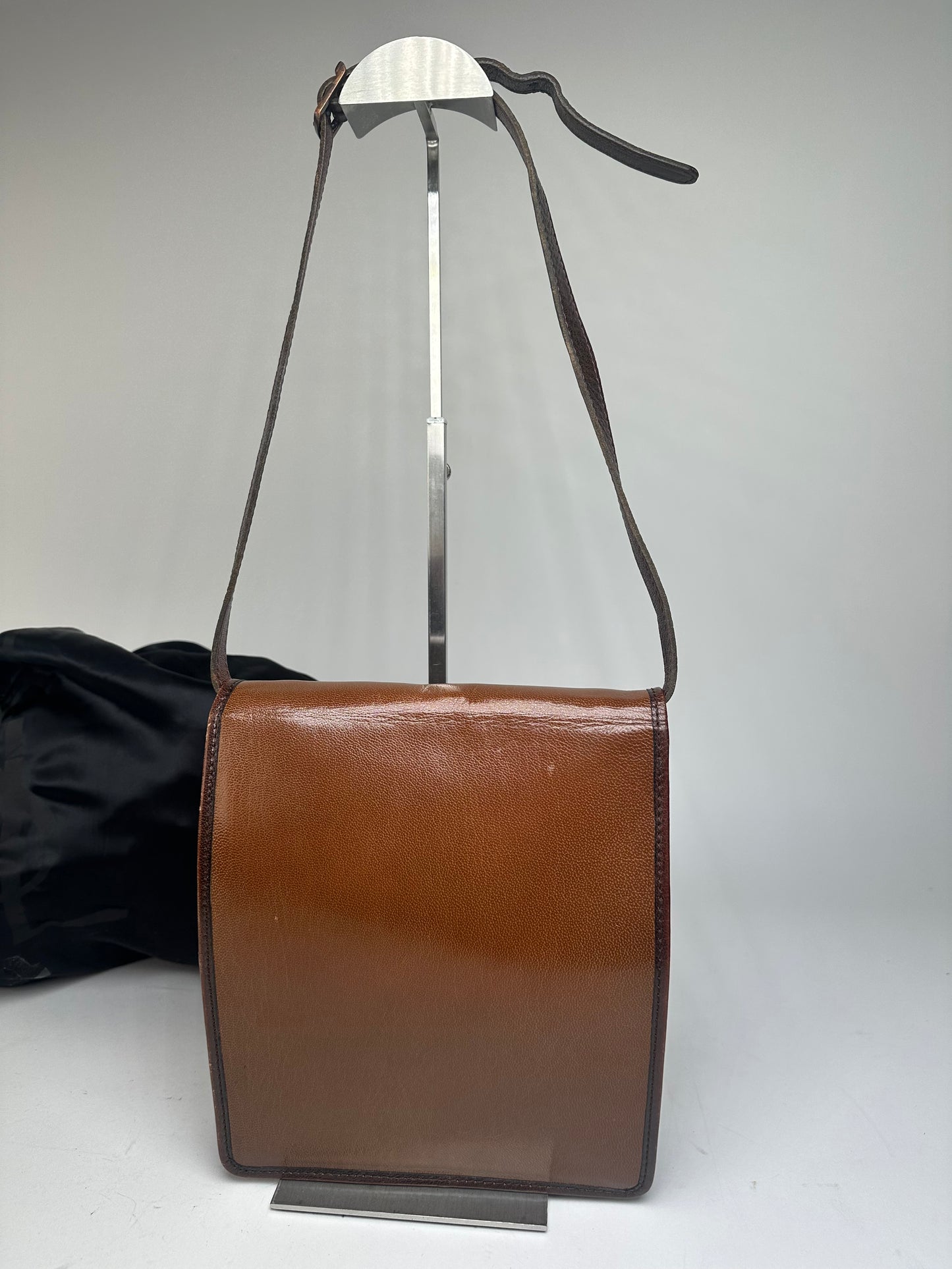 Vintage Yves Saint Laurent Leather Shoulder Bag Brown