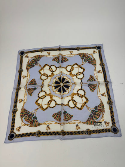 Vintage Celine Scarf Blue Brown
