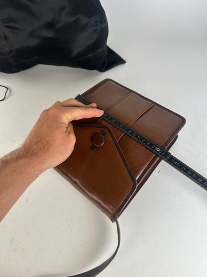 Vintage Yves Saint Laurent Leather Shoulder Bag Brown