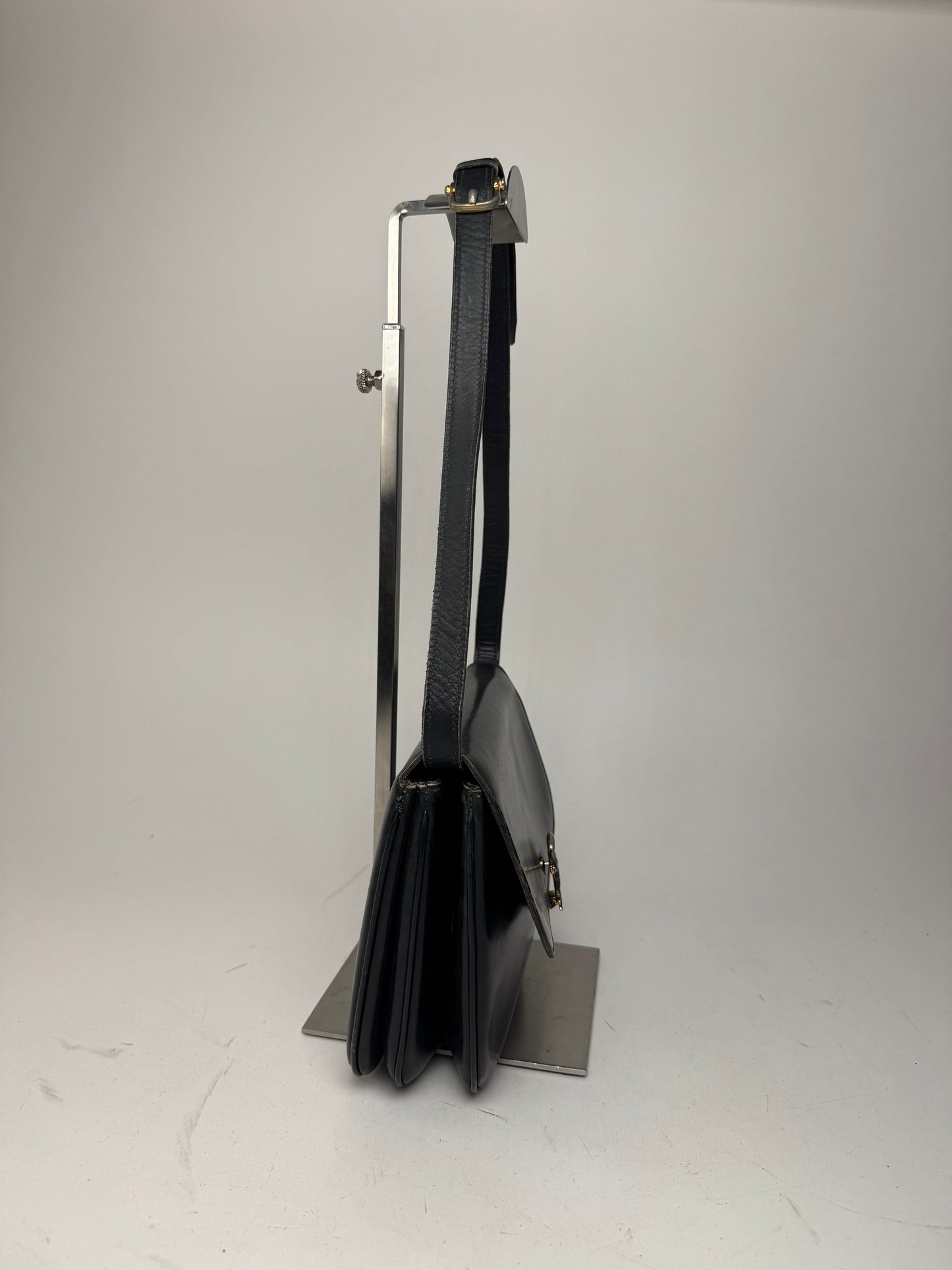 Vintage Celine Triomphe 2Way Leather Bag Black