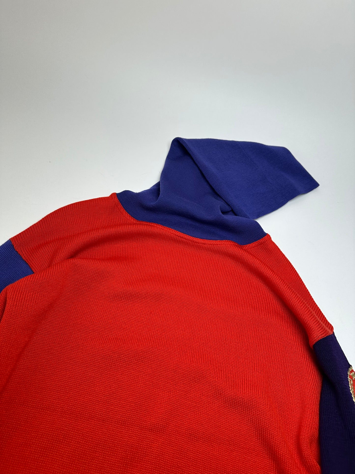 Vintage Gianni Versace Turtle Neck Sweater M Red Blue Black