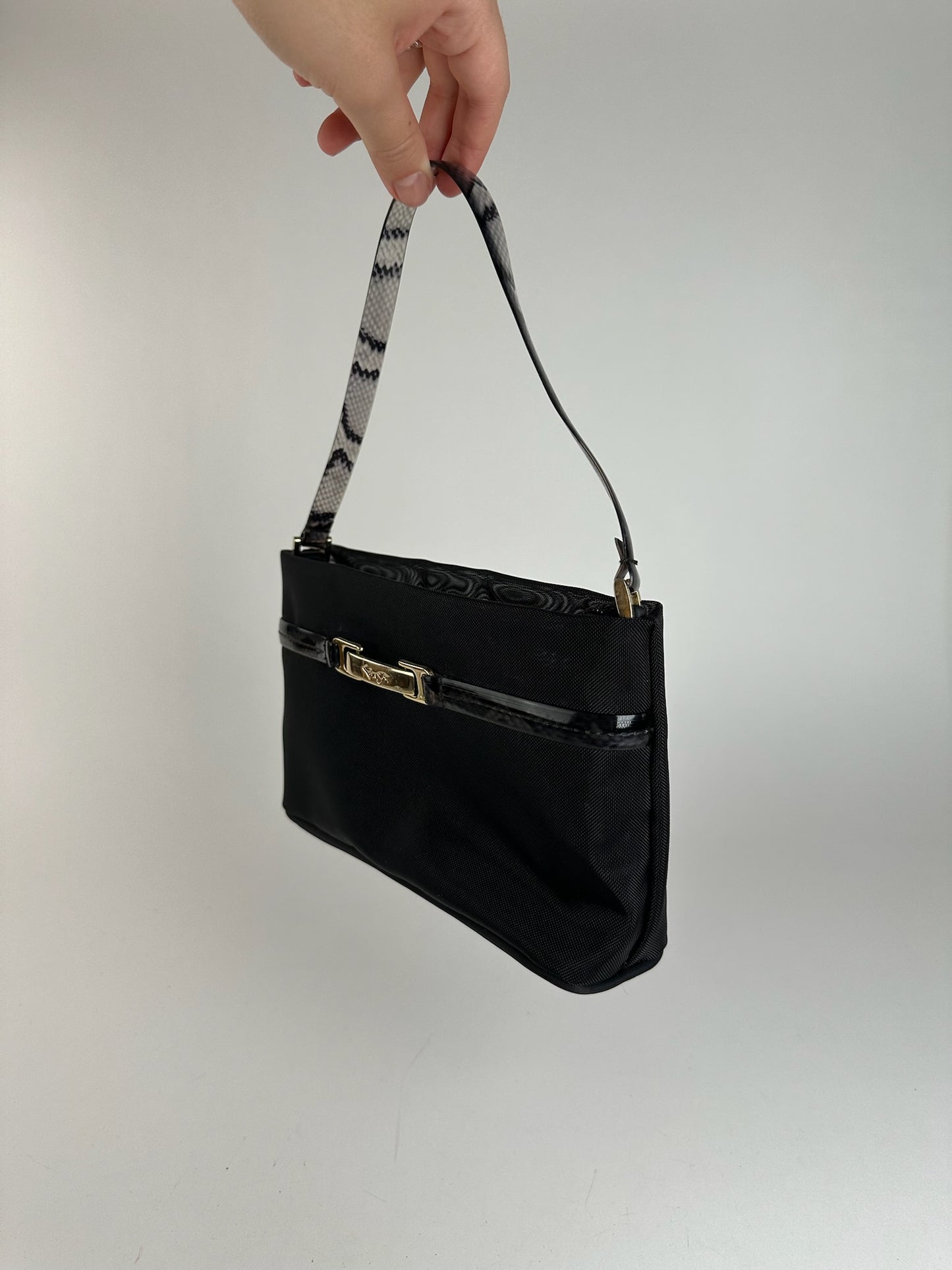 Sac baguette vintage Kansai Ymamoto en polyester noir