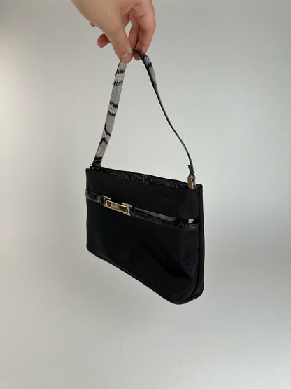 Sac baguette vintage Kansai Ymamoto en polyester noir