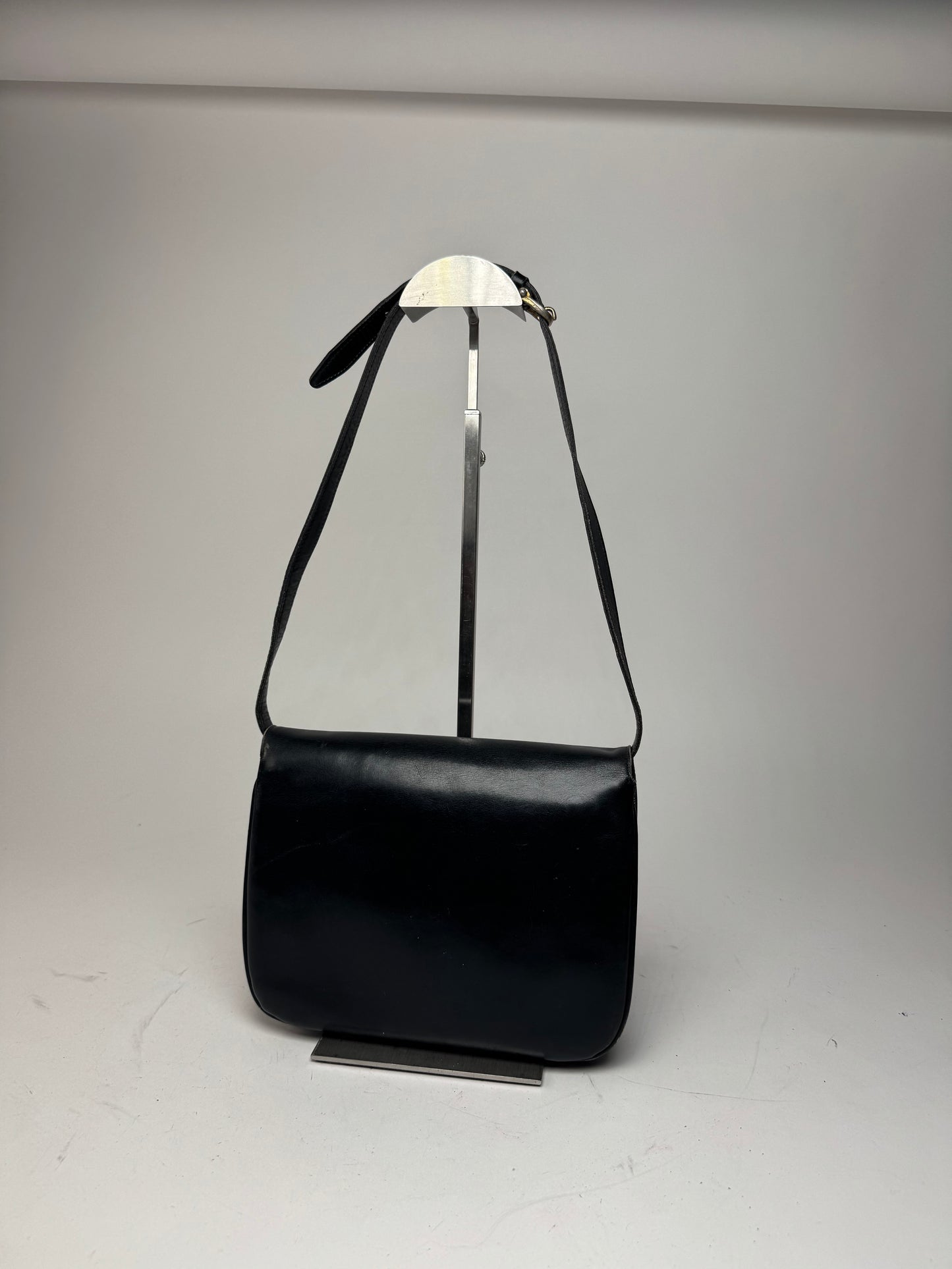 Vintage Celine Triomphe 2Way Leather Bag Black