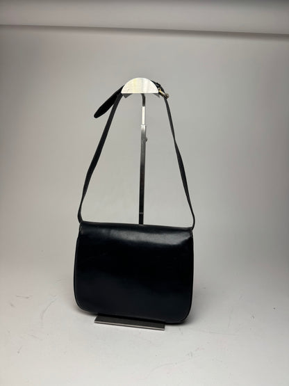 Vintage Celine Triomphe 2Way Leather Bag Black