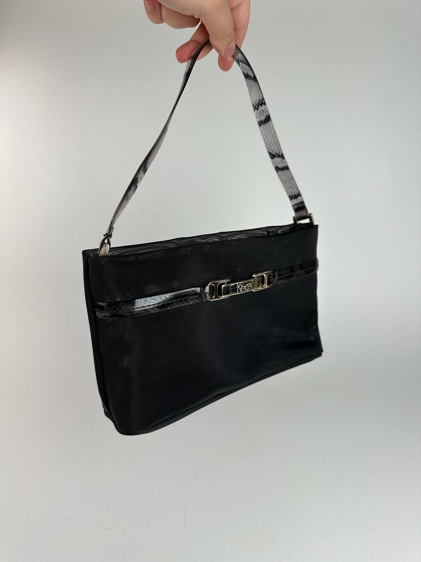 Sac baguette vintage Kansai Ymamoto en polyester noir