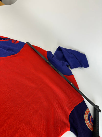 Vintage Gianni Versace Turtle Neck Sweater M Red Blue Black