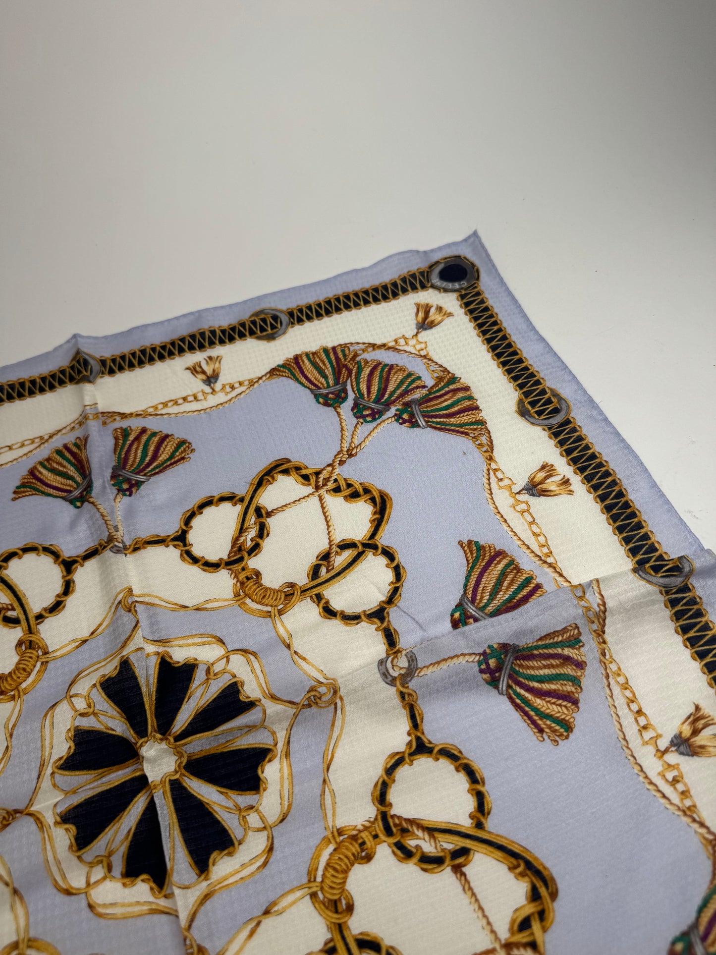 Vintage Celine Scarf Blue Brown