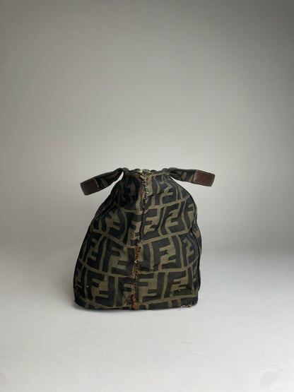 Vintage Fendi FF Monogram Zippy Handbag Browm