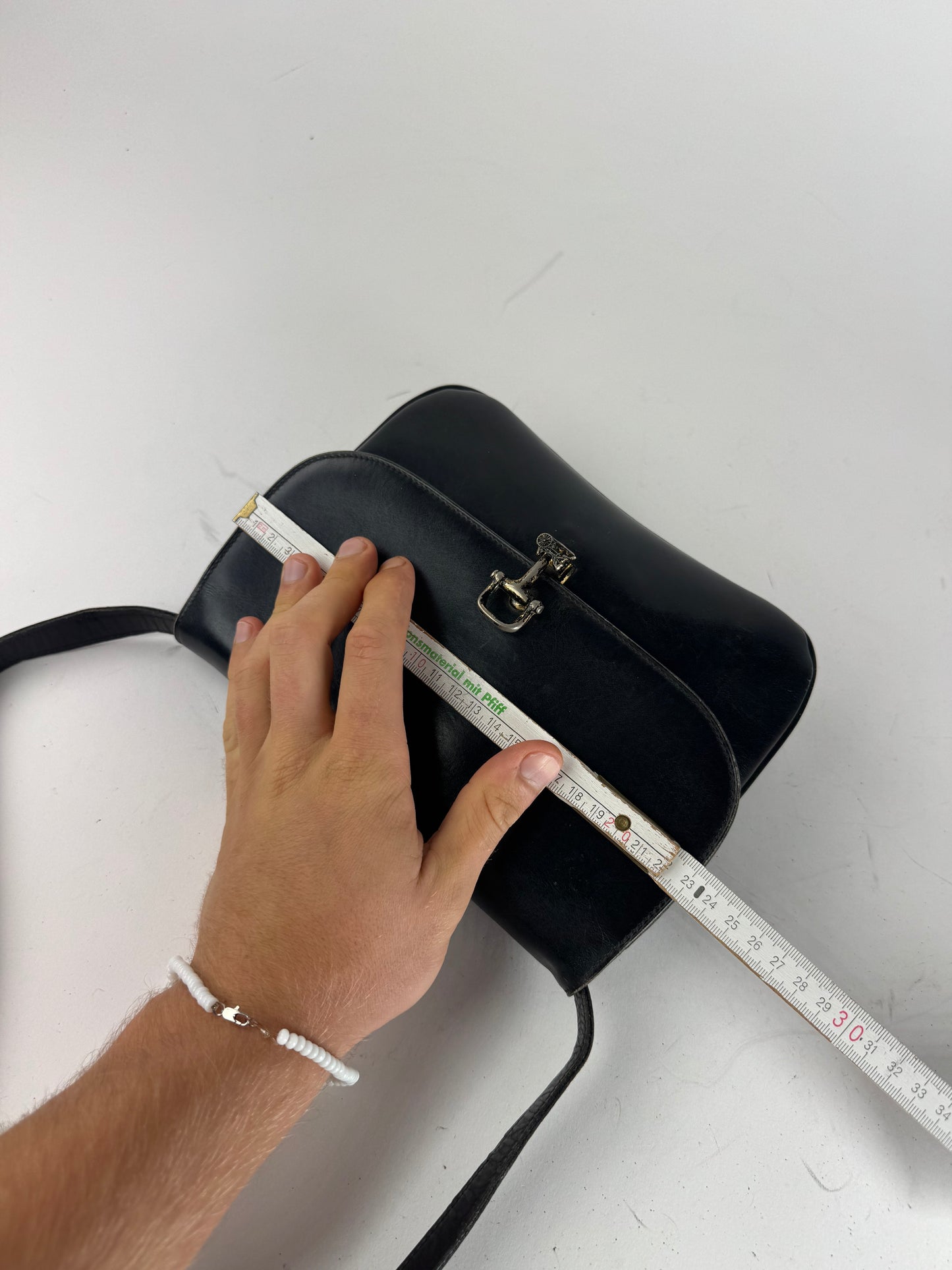 Vintage Celine Triomphe 2Way Leather Bag Black