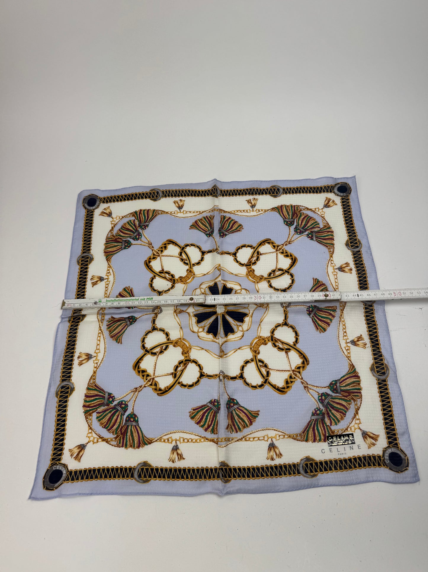 Vintage Celine Scarf Blue Brown