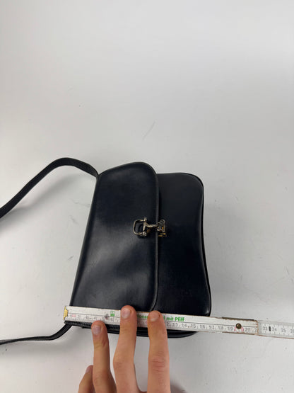 Vintage Celine Triomphe 2Way Leather Bag Black