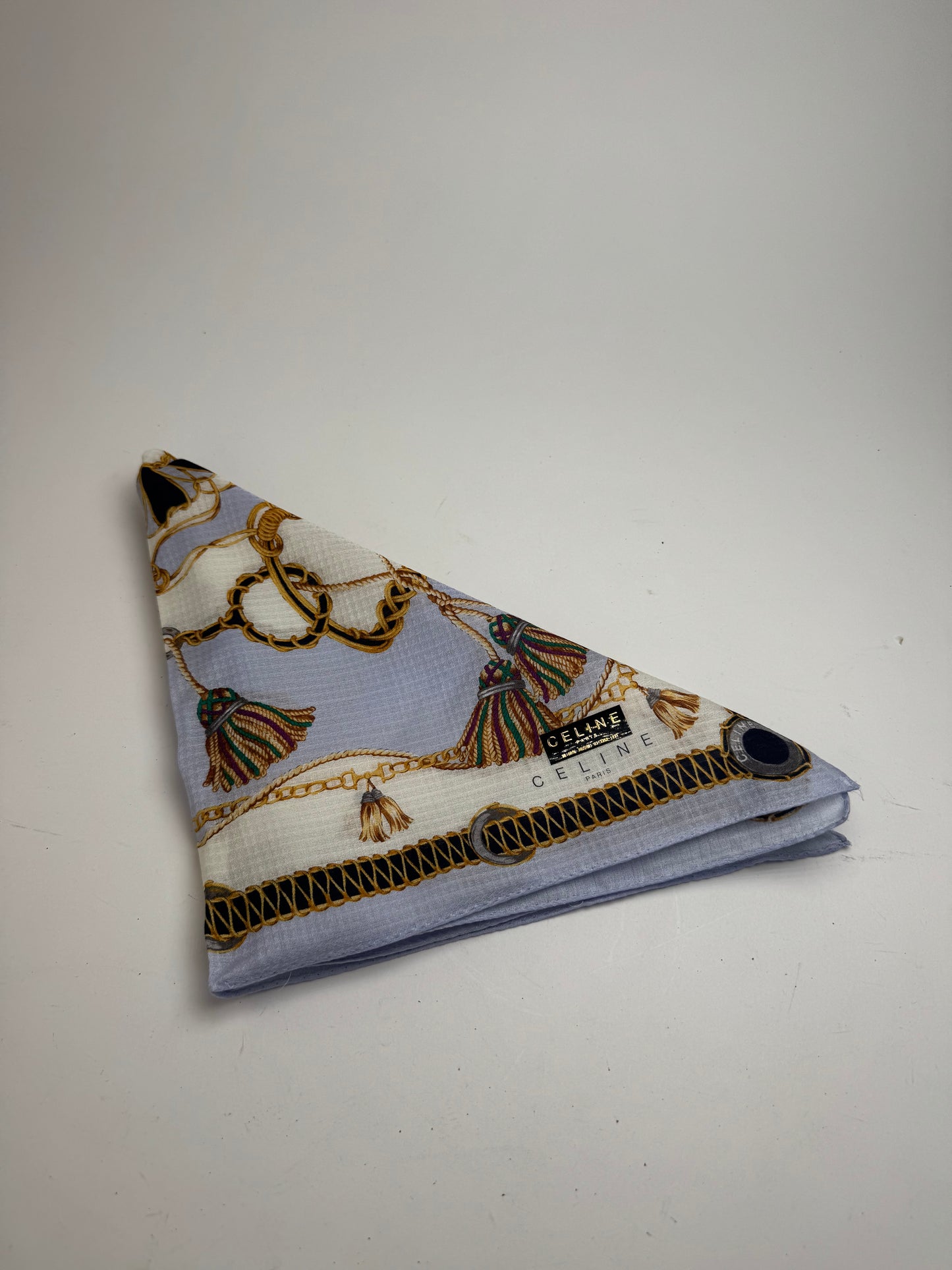 Vintage Celine Scarf Blue Brown