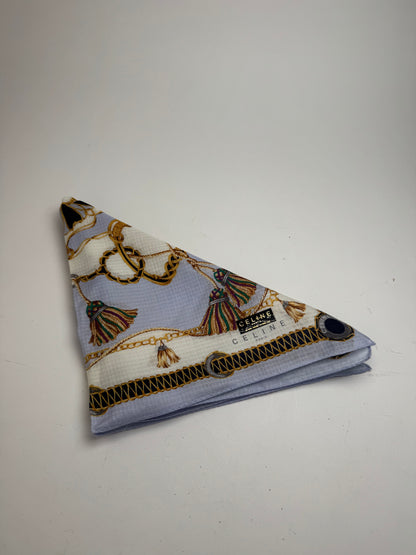 Vintage Celine Scarf Blue Brown