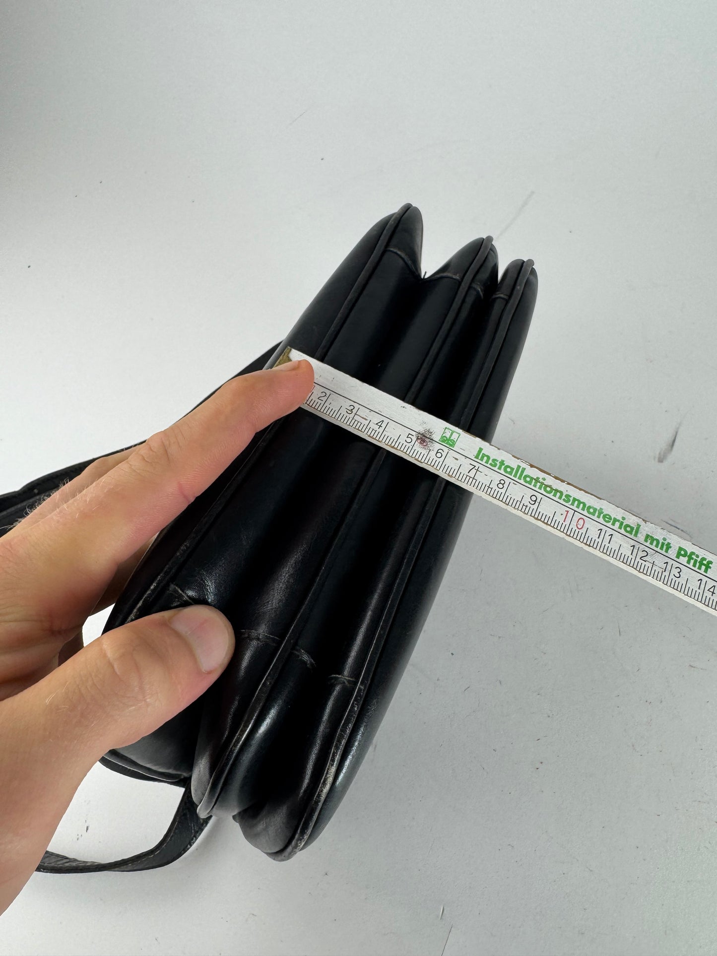 Vintage Celine Triomphe 2Way Leather Bag Black