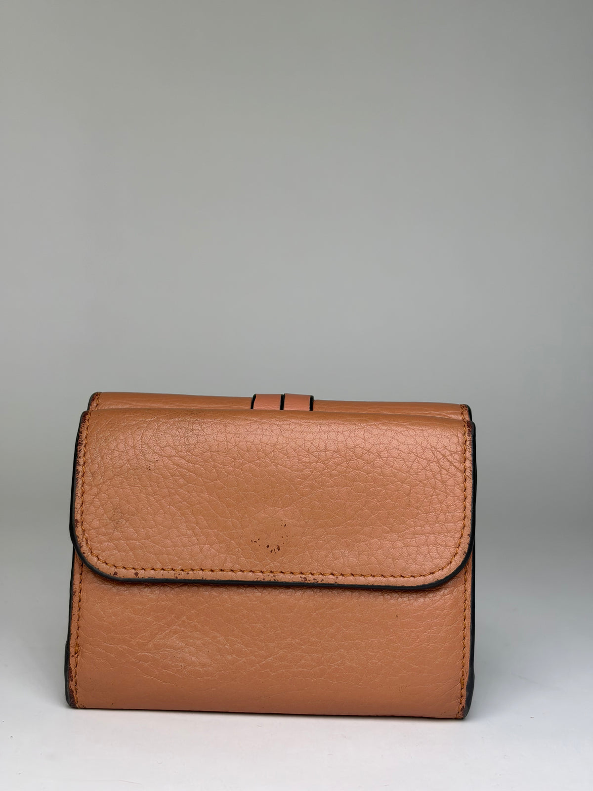 Vintage Chloé Pebbled Leather Bifold Wallet Tan