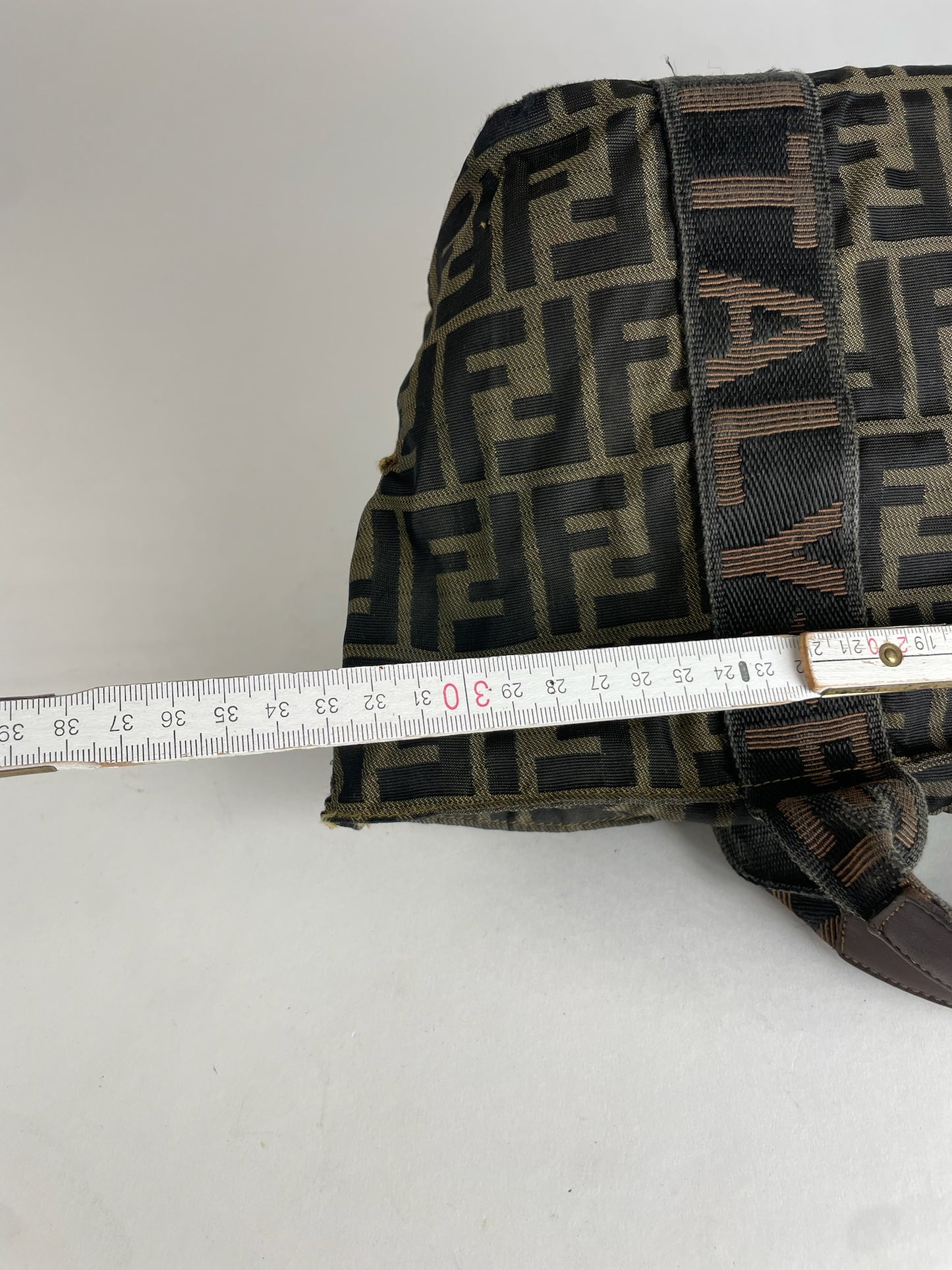 Vintage Fendi FF Monogram Zippy Handbag Browm