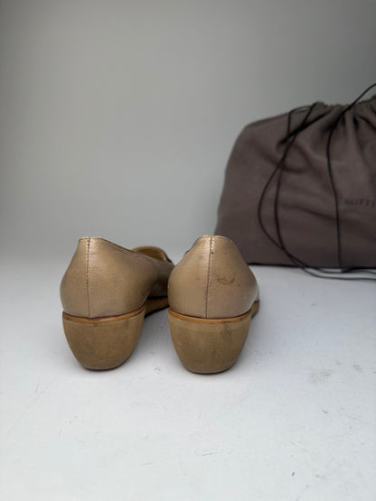 Vintage Bottega Veneta Leather Loafers Beige EU36.5 Woven