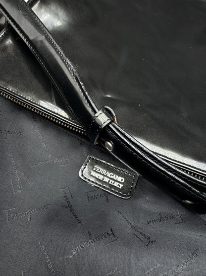 Vintage  Salvatore Ferragamo Patent Leather Bag black
