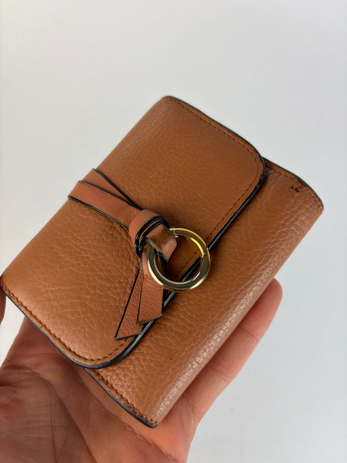 Vintage Chloé Pebbled Leather Bifold Wallet Tan