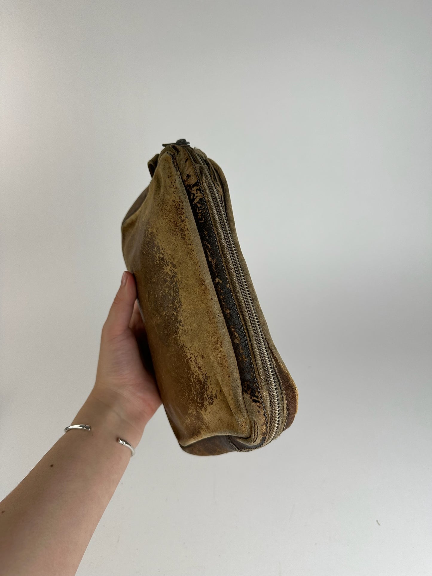 Pochette vintage en cuir Loewe Madrid marron