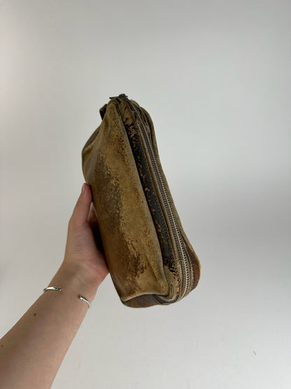 Pochette vintage en cuir Loewe Madrid marron