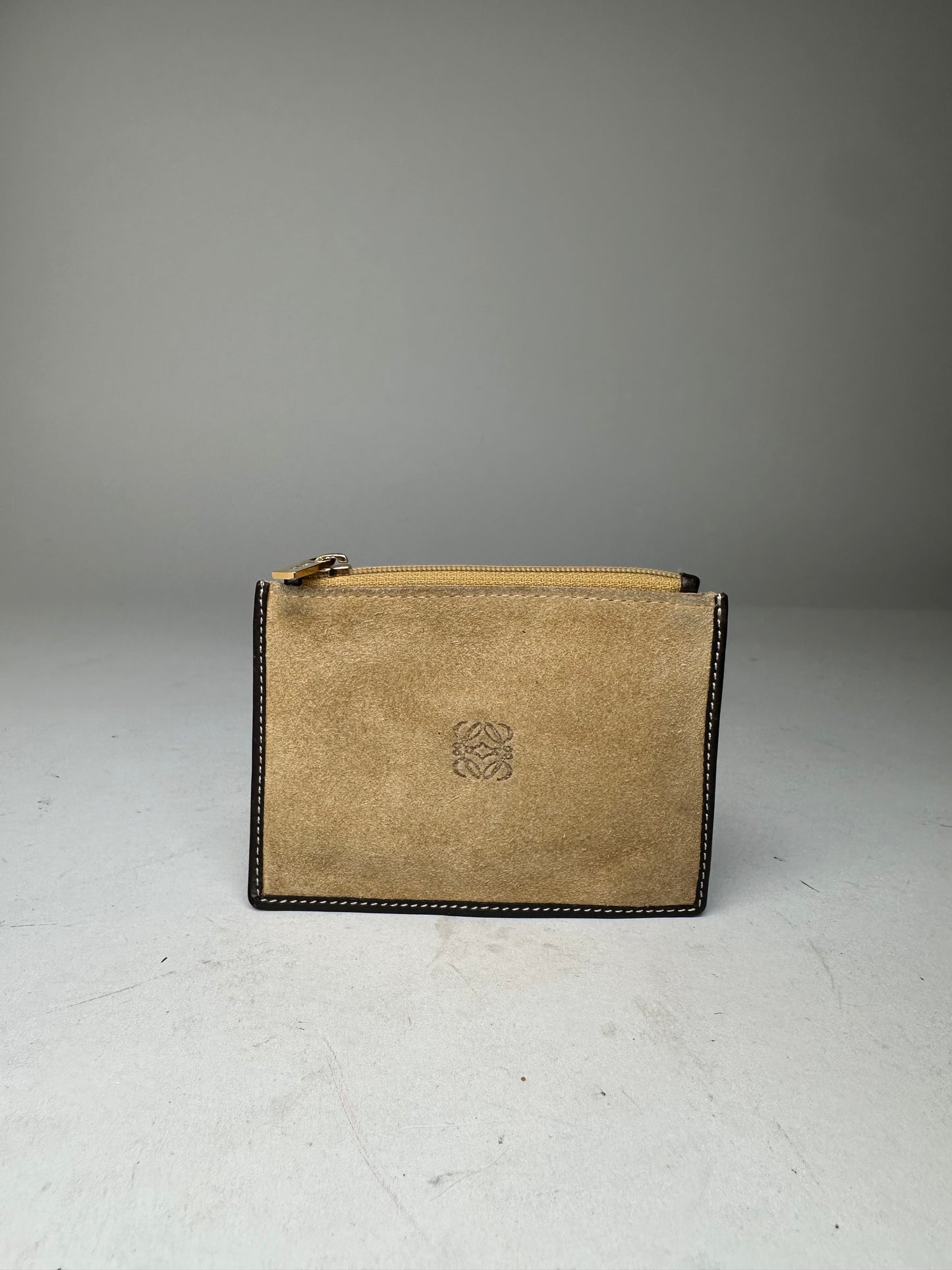Vintage Loewe Suede Purse Beige