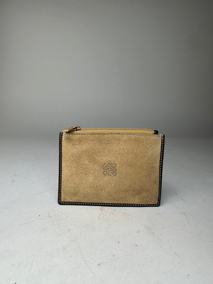 Vintage Loewe Suede Purse Beige