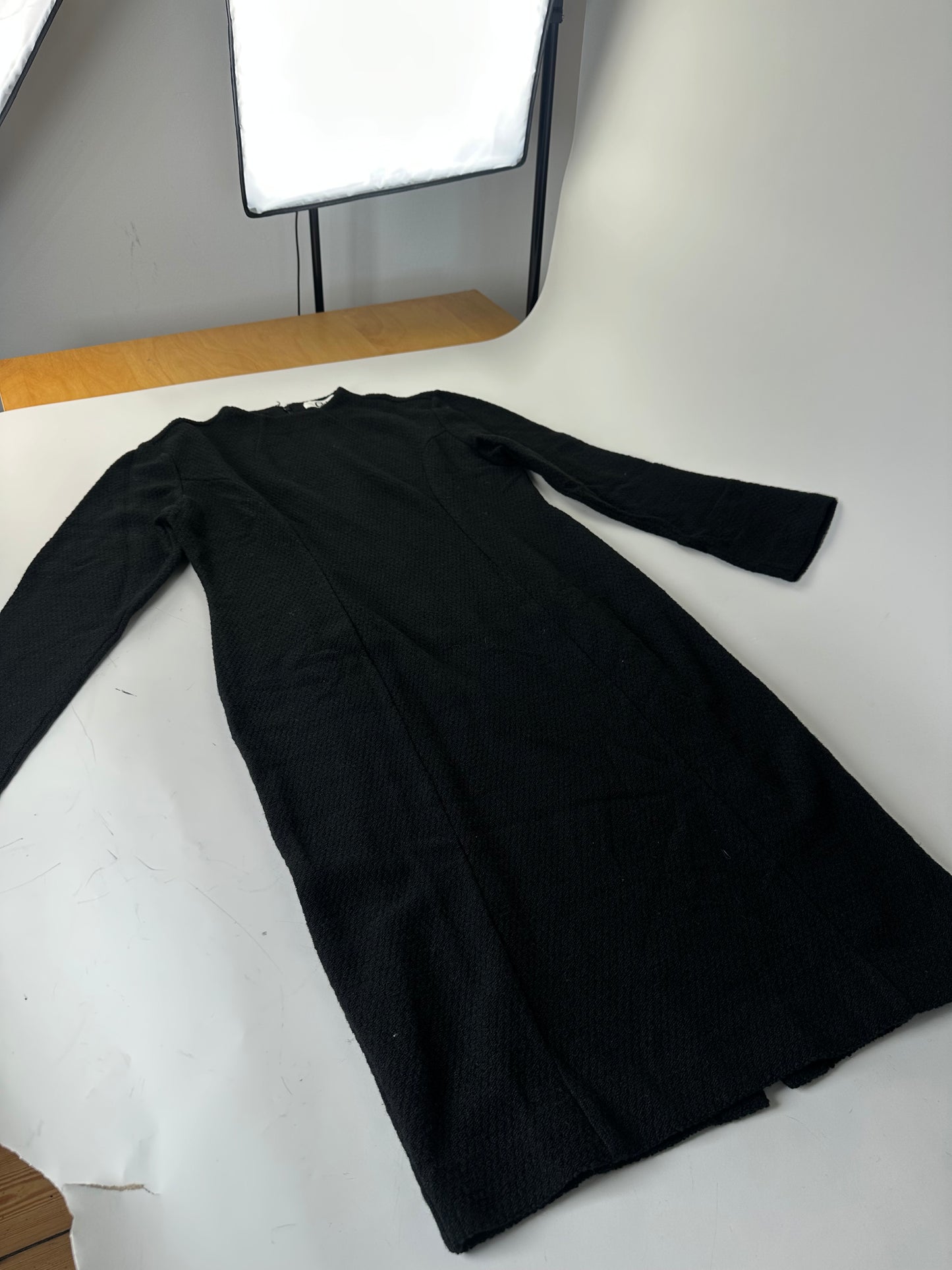 Vintage Chloe Wool Blend Long Sleeve Dress Black L