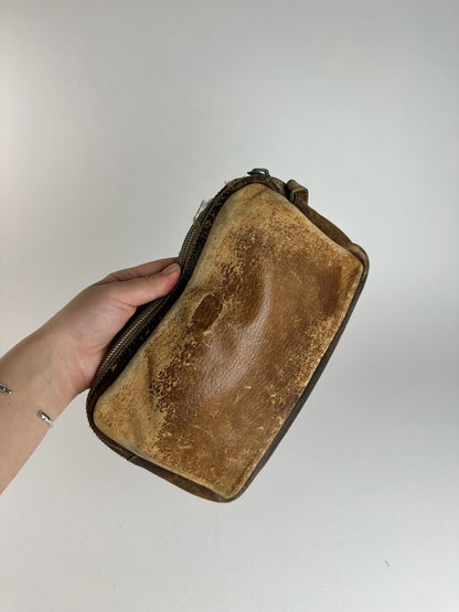 Pochette vintage en cuir Loewe Madrid marron