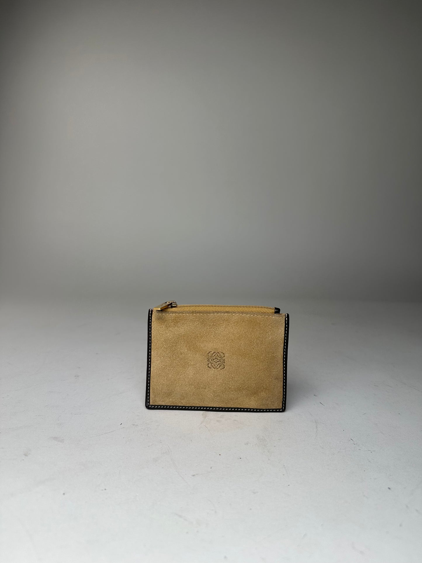 Vintage Loewe Suede Purse Beige