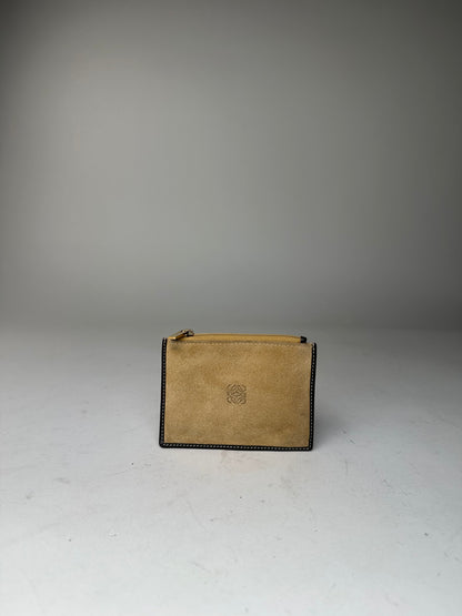 Vintage Loewe Suede Purse Beige
