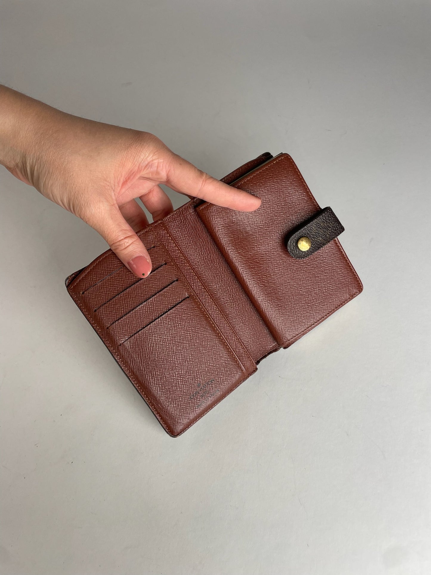 Vintage Louis Vuitton Leather Monogram Wallet Brown