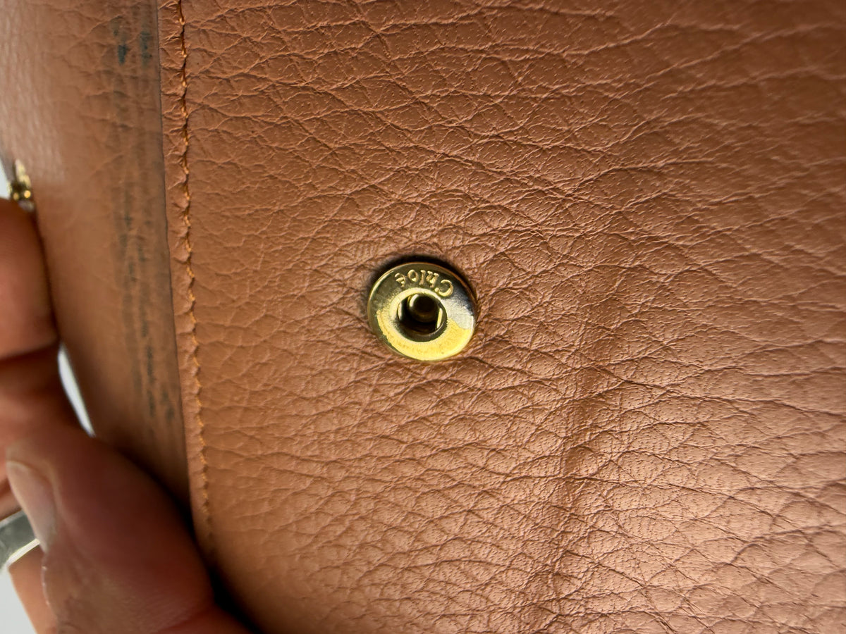 Vintage Chloé Pebbled Leather Bifold Wallet Tan
