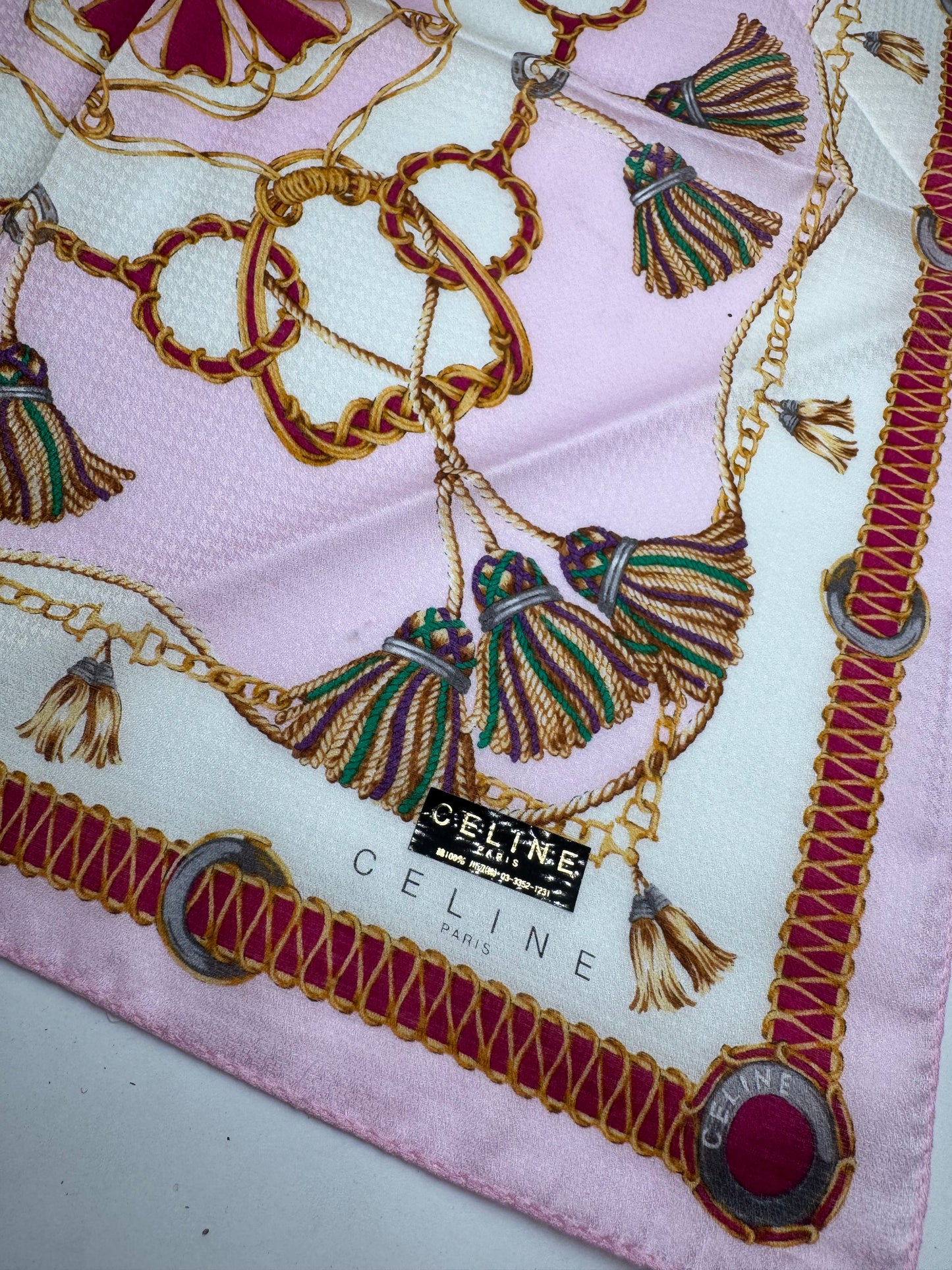 Vintage Celine Paris Scarf pink