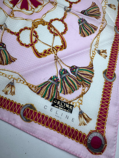 Vintage Celine Paris Scarf pink