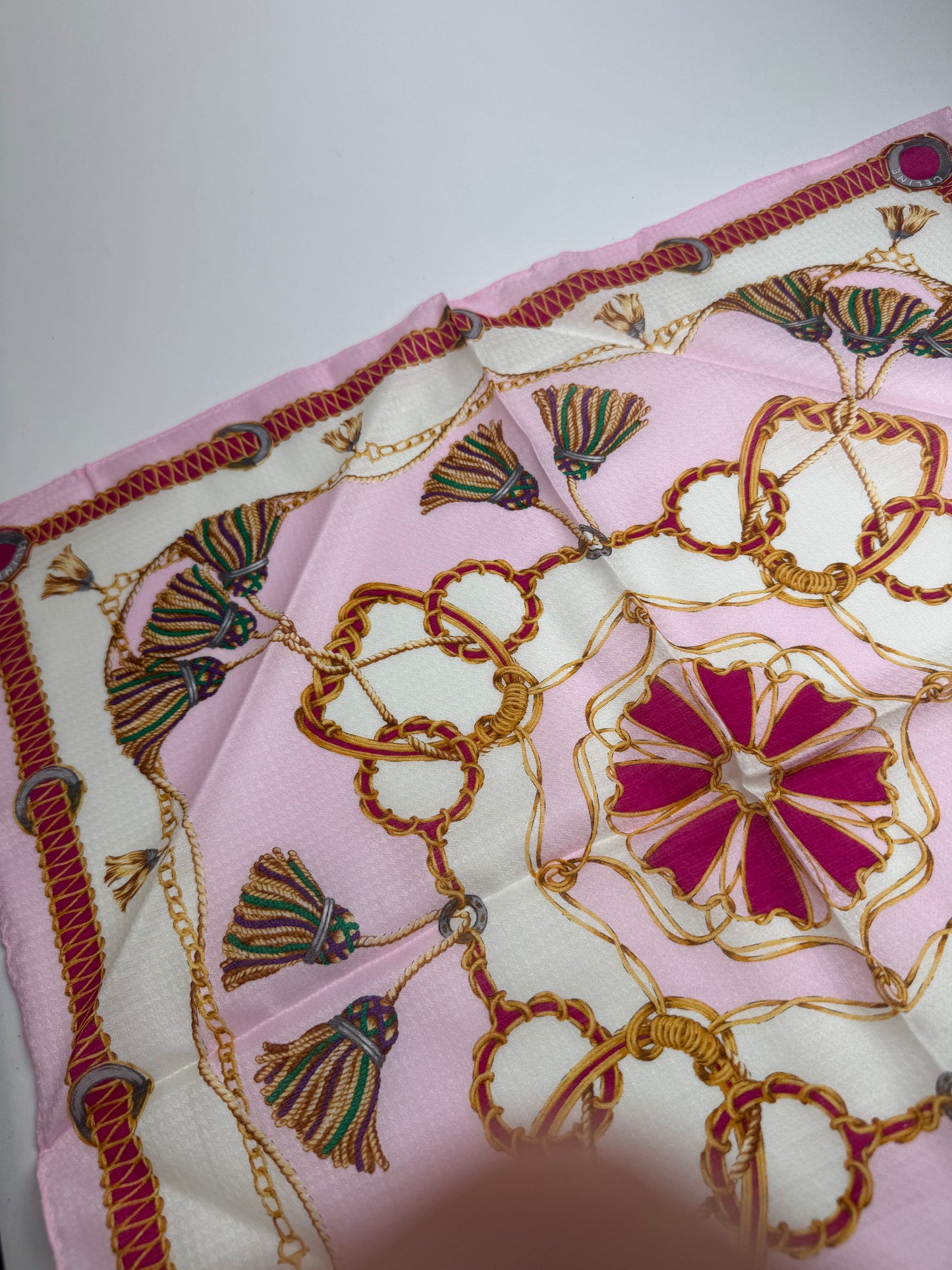 Vintage Celine Paris Scarf pink