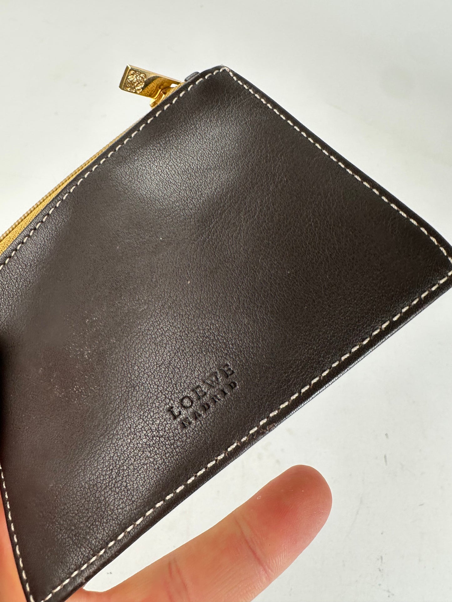 Vintage Loewe Suede Purse Beige