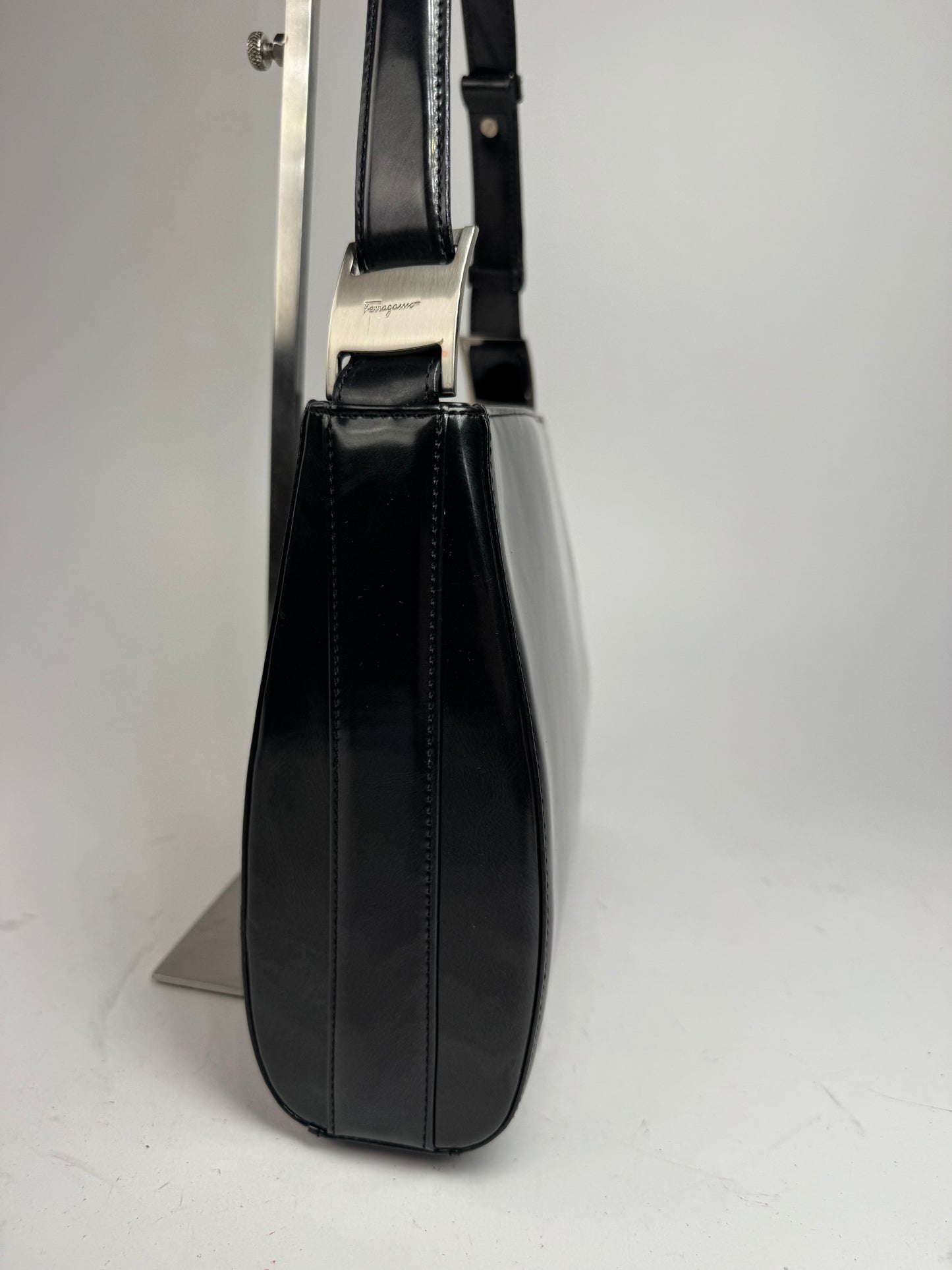 Vintage  Salvatore Ferragamo Patent Leather Bag black