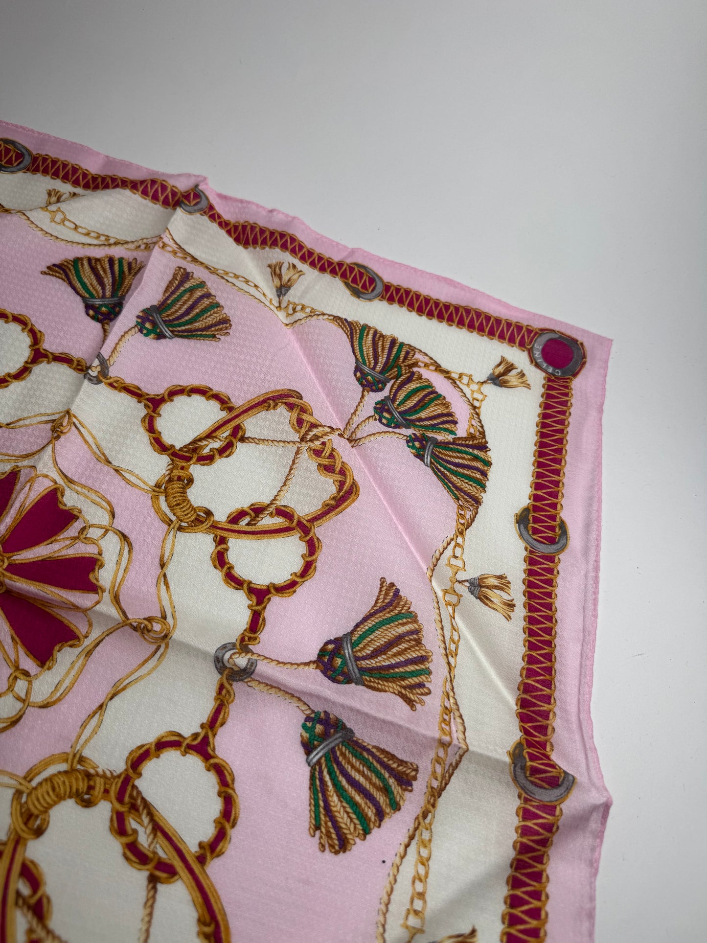 Vintage Celine Paris Scarf pink