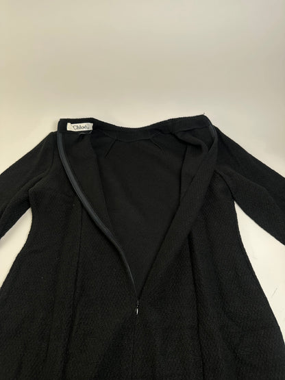 Vintage Chloe Wool Blend Long Sleeve Dress Black L