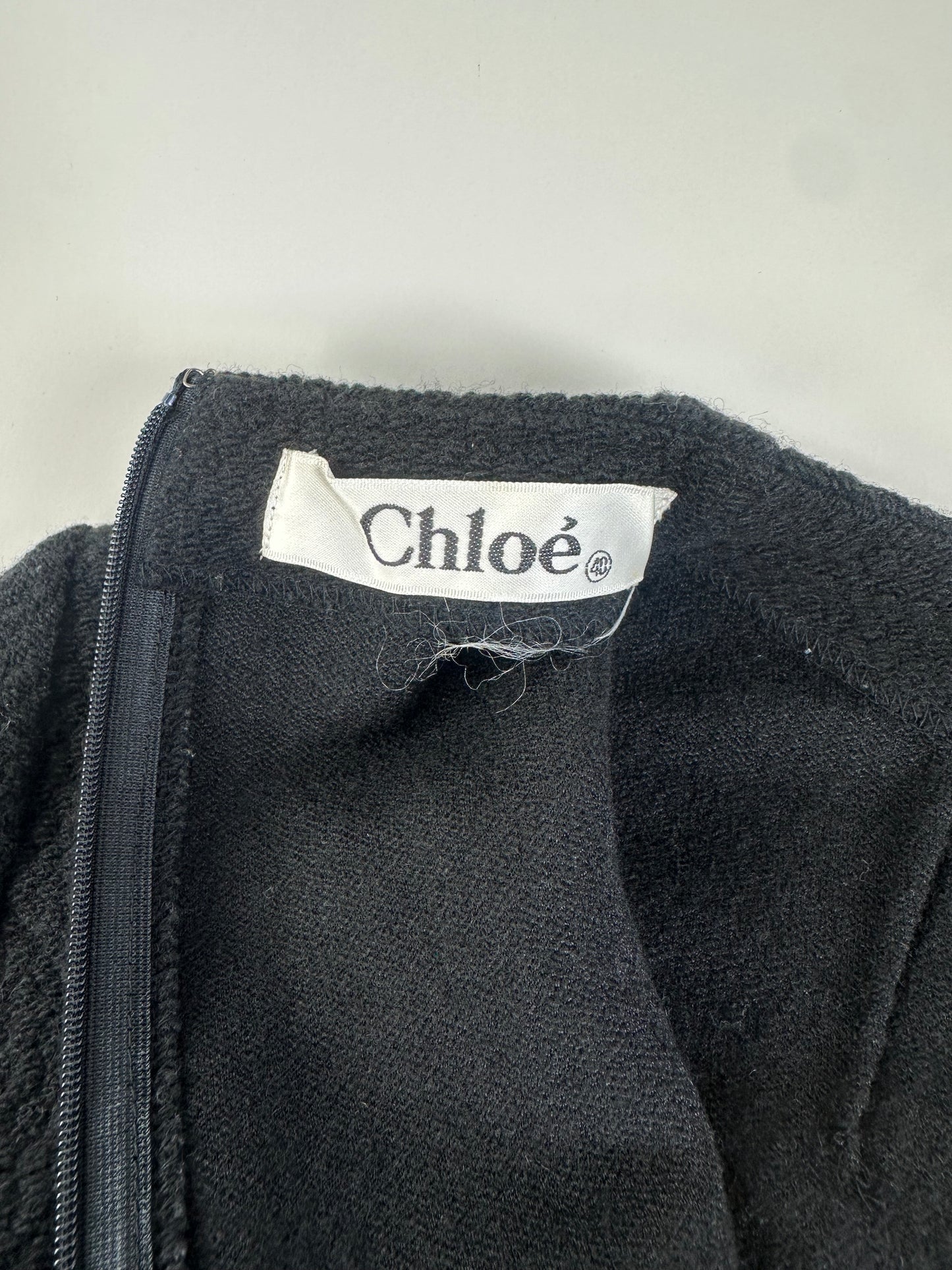 Vintage Chloe Wool Blend Long Sleeve Dress Black L