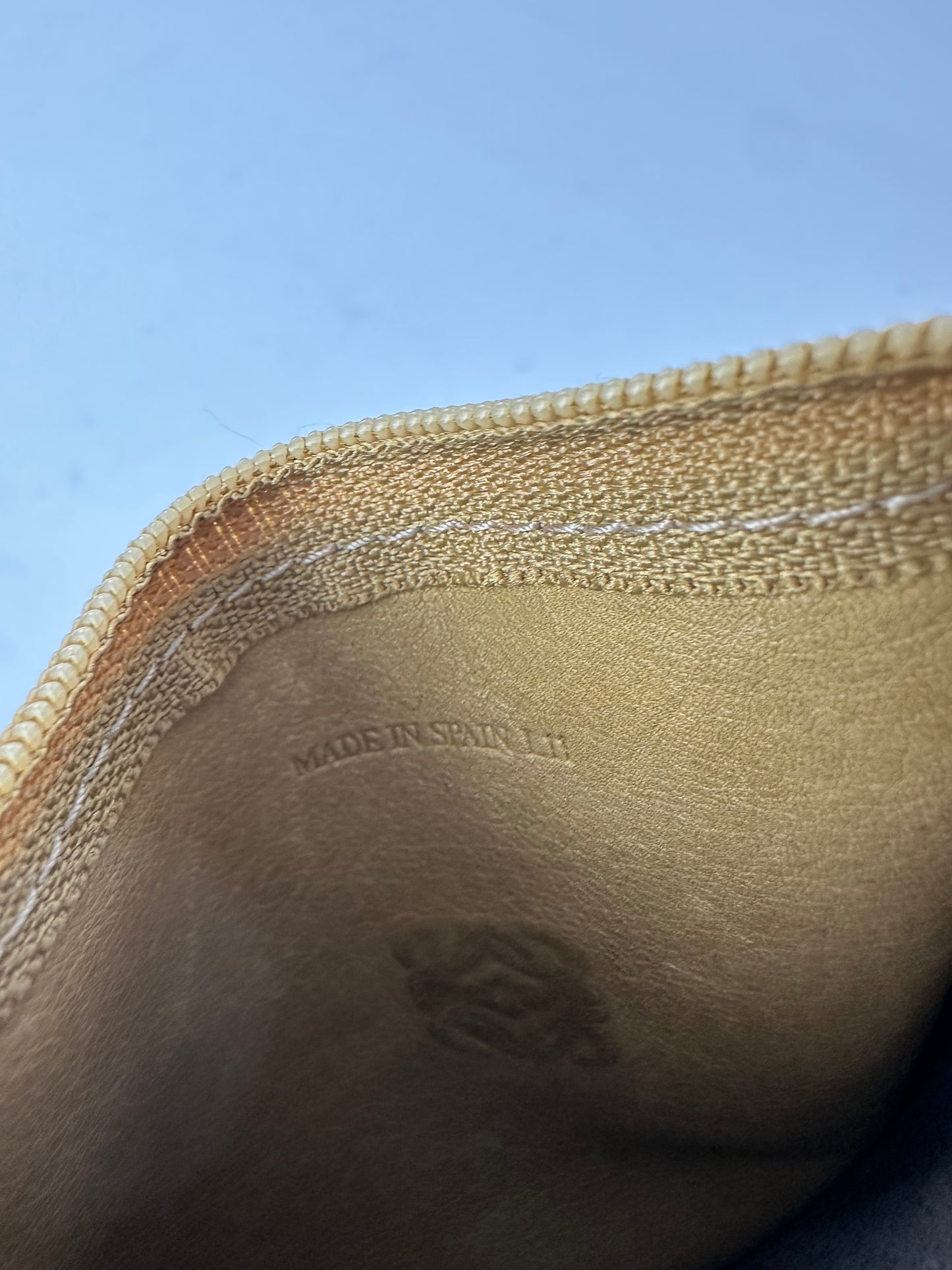 Vintage Loewe Suede Purse Beige
