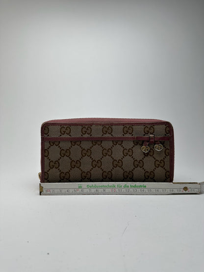 Portefeuille Gucci Monogram vintage beige rose