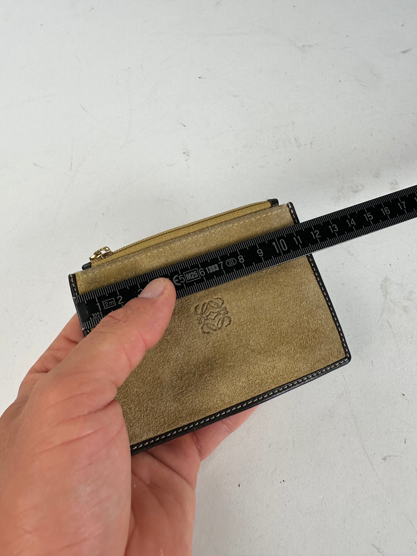 Vintage Loewe Suede Purse Beige