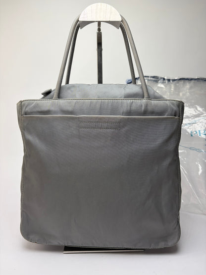 Vintage Prada Nylon Tote Grey Black