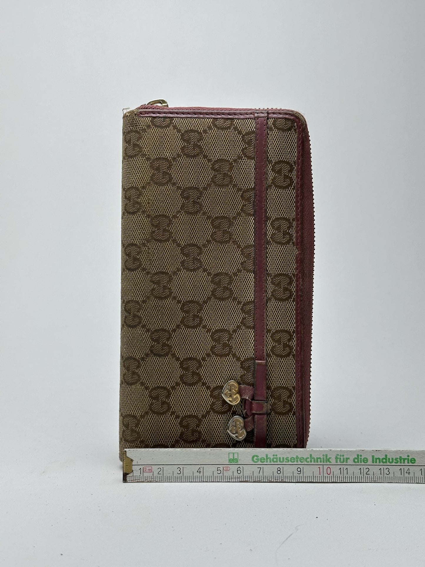 Portefeuille Gucci Monogram vintage beige rose